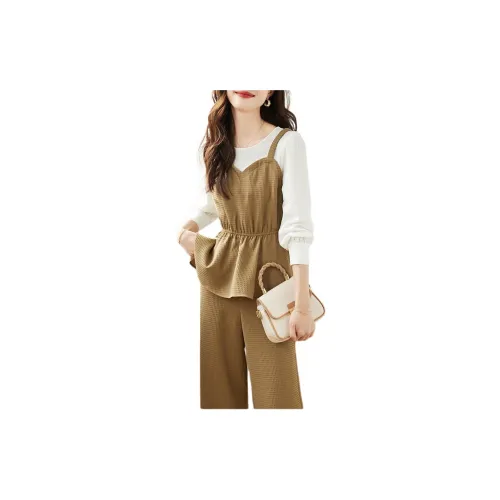 Mo Han Yi Mei Casual Suits Women's Khaki