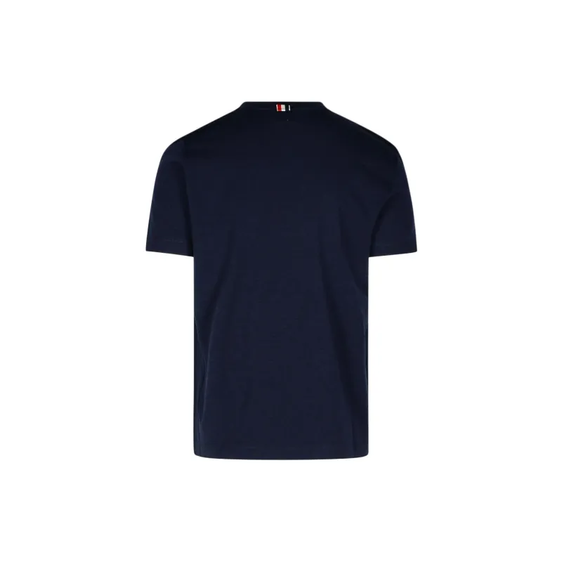 THOM BROWNE Short Sleeved Crewneck Knitted T Shirt-1