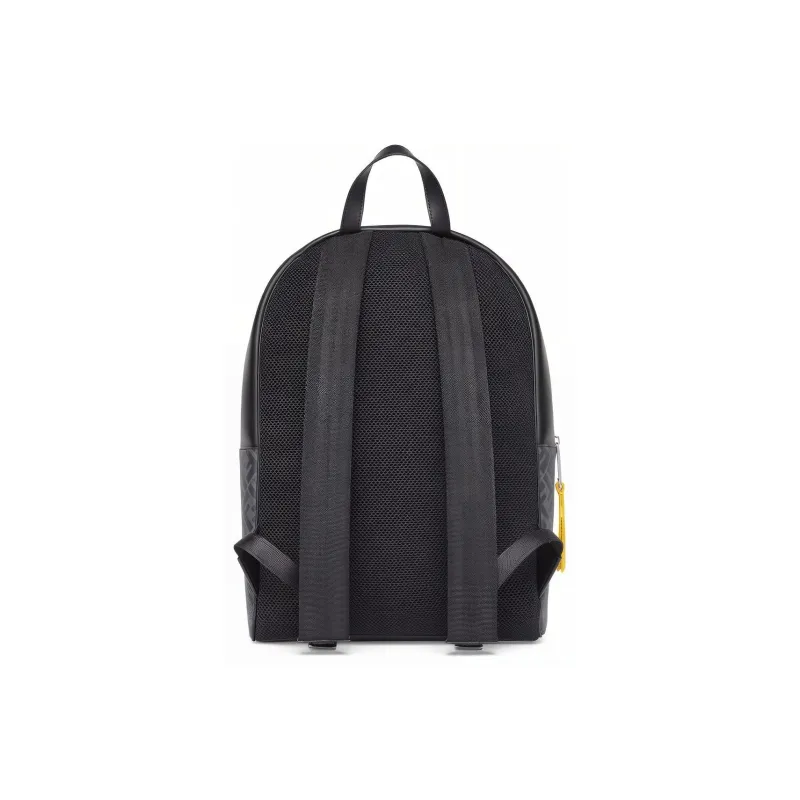FENDI Cotton With Calfskin Backpack Men's Black/Gray-2