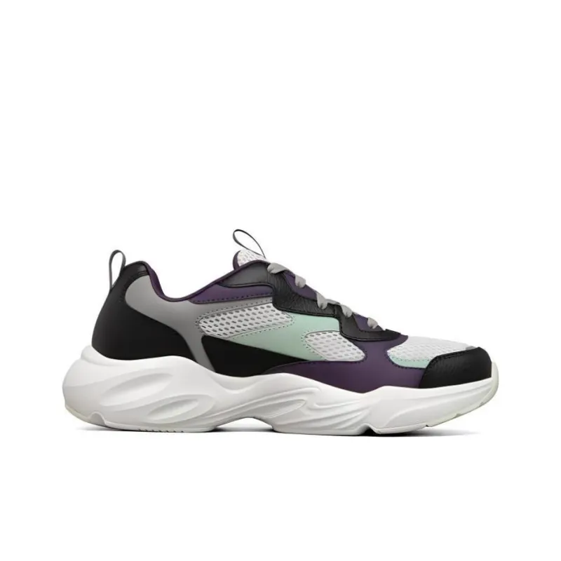 Skechers Stamina Airy Chunky Sneakers Men Low Top White/Purple/Black-1