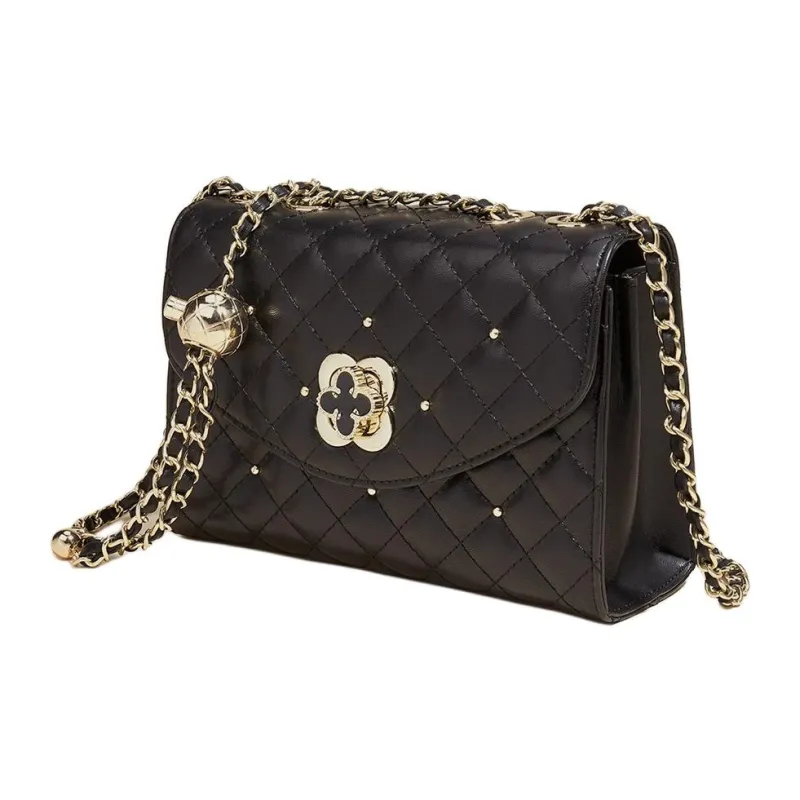 Marino Orlandi Synthetic Leather Small Square Bag, Crossbody Bag Women's Black-4