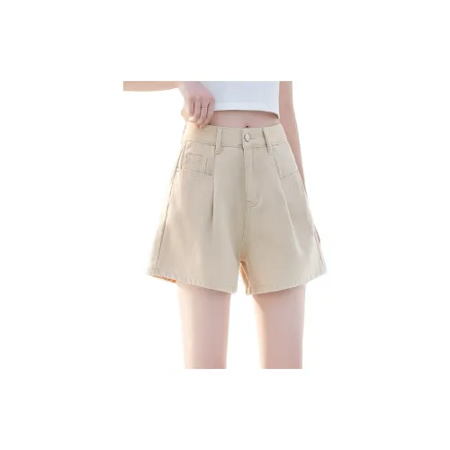 Mo Han Yi Mei Denim Shorts Women's Khaki