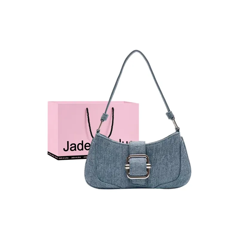 Jade En Plus PU Baguette Bag Crossbody Bag Shoulder Bag Regular Women's Black/Blue-8