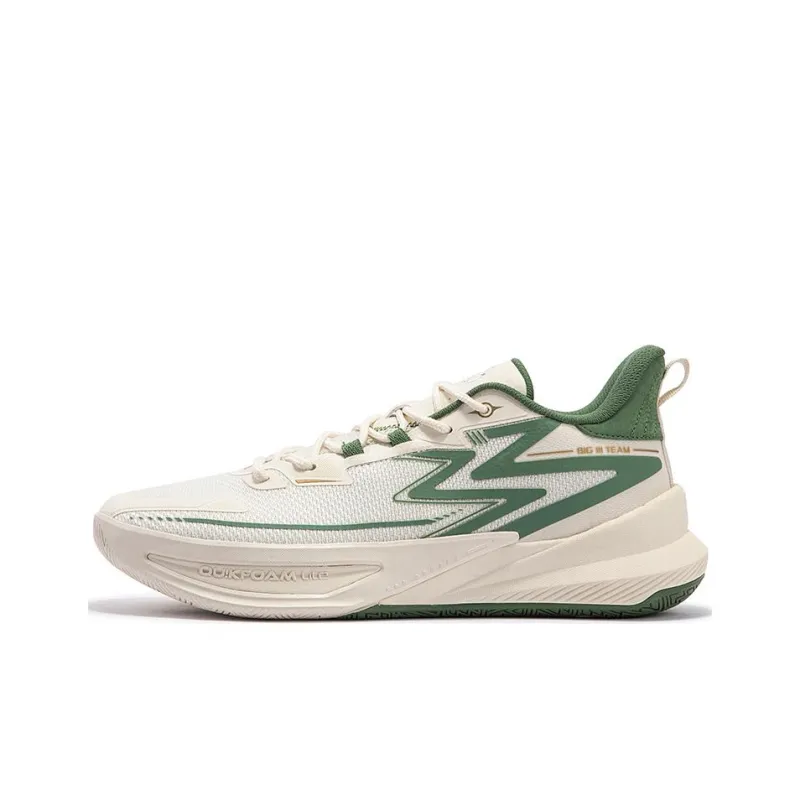 361° Big3 Team 2.0 Cushioning Wear-Resistant Low-Top Basketball Shoes Men's Beige Green-0