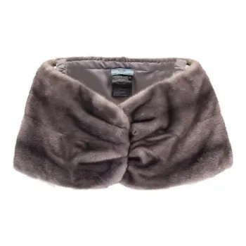 PRADA Water Mink Leather Shawls Women's Gray