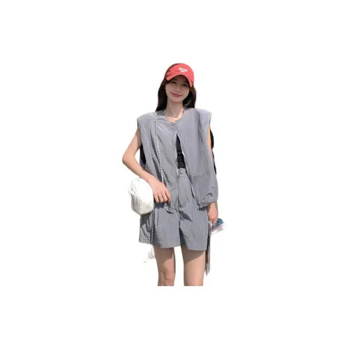 WELKIN&WZWJ Casual Suits Women's Light Gray