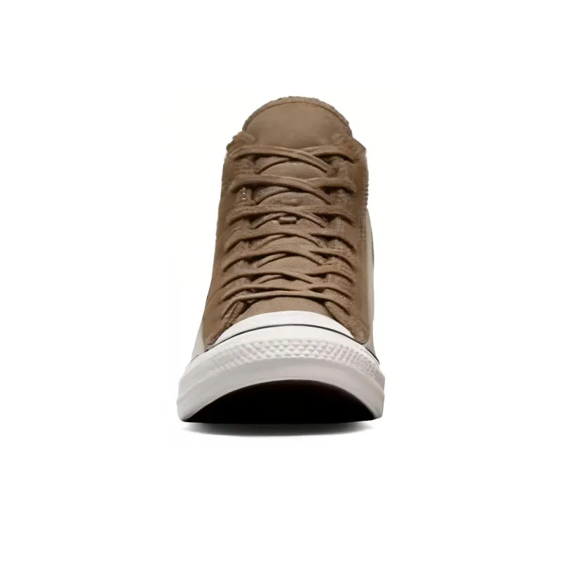Converse All Star Perfed Overlays Wear Resistant Wide Coverage Lightweight High Top Canvas Shoes Unisex Beige Brown-3