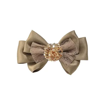 ROYALSASA Fabric, Faux Crystal Hair Clips Women's