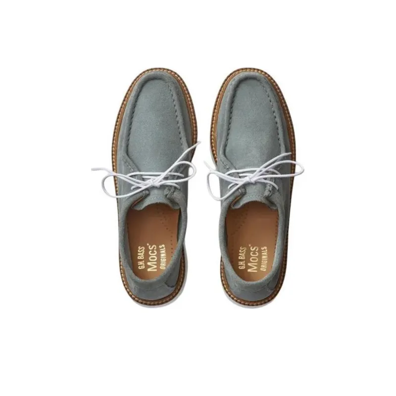 G.H. Bass & Co. Wallace Suede Casual Single Shoes 3.5cm Women's Gray Blue-3