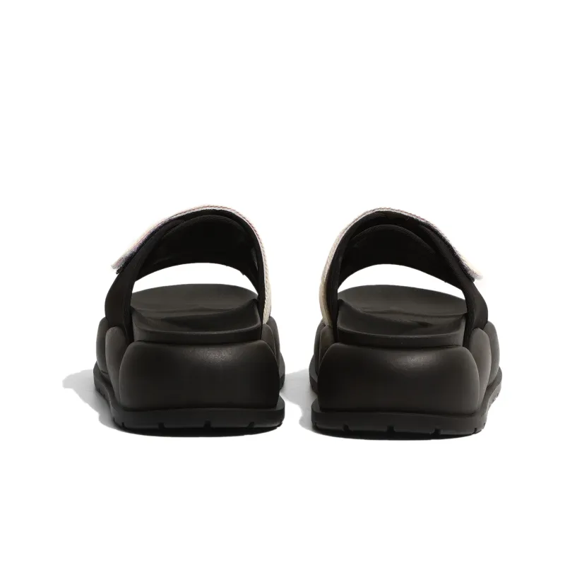 SHUXI Stitching Slip Resistant Slide Slippers Women's Black-3