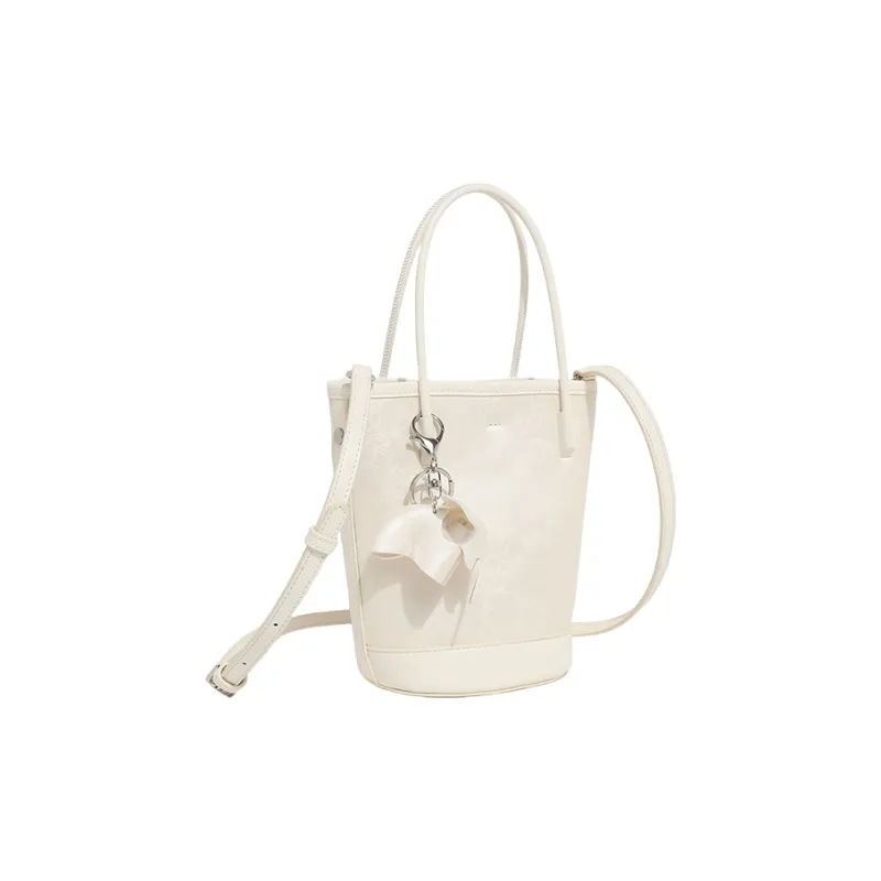 H YXIANG Microfiber Leather Bucket Bag, Shoulder Bag, Crossbody Bag, Handbag Women's Black/White/Pink/Silver-11
