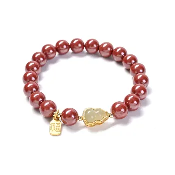 Abby's Wonderland Cinnabar Jade Bracelets Unisex