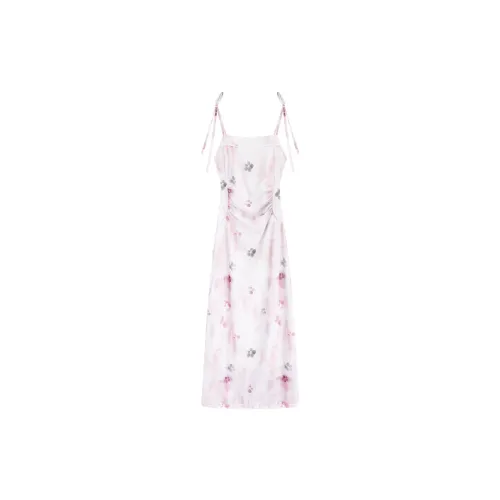 MINCOCROSEPEPPAR Slip Dresses Women's Dream Pink Purple Long Version