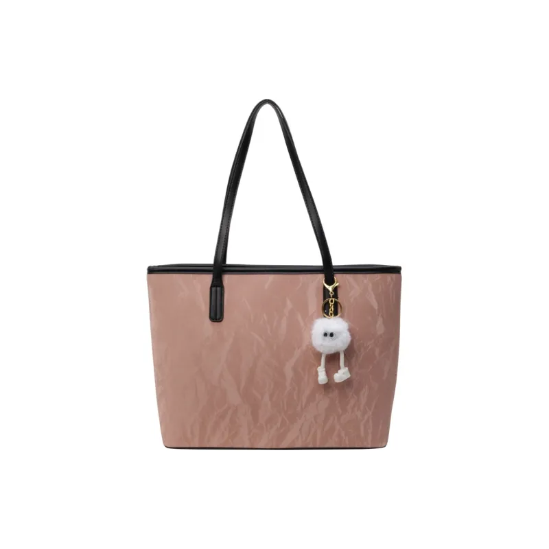 BAODIDAISHU PU Shoulder Bag Handbag Tote Medium Size Women's White Silver Black Pink-18