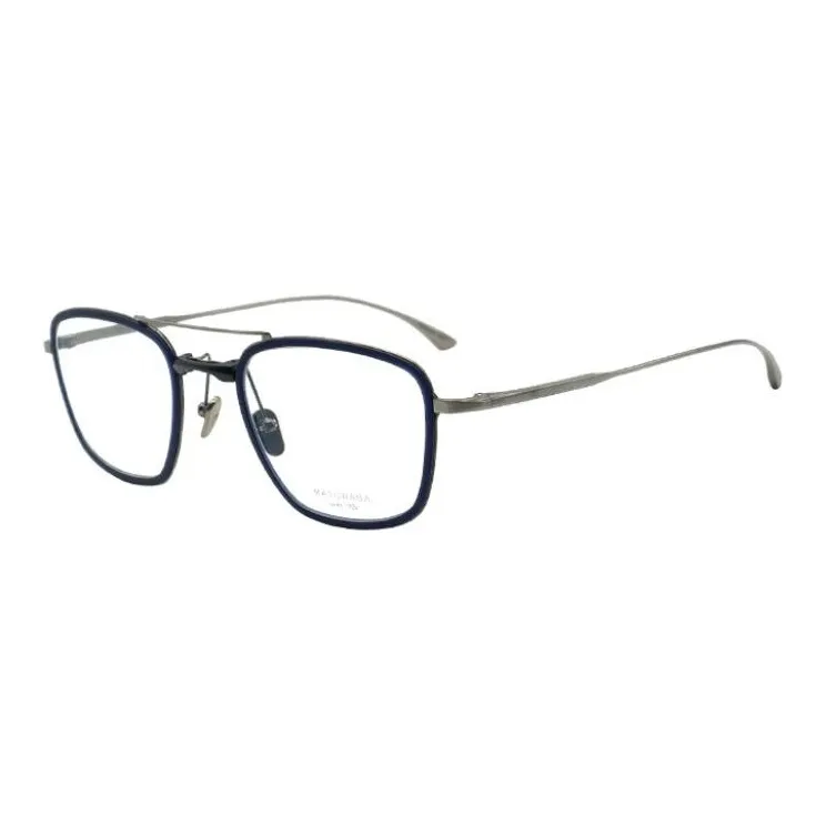 MASUNAGA Titanium Aviator Eyeglass Frames Unisex Blue-0