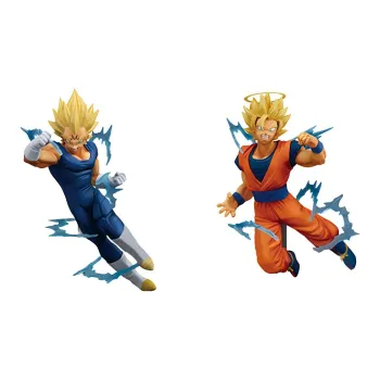 BANPRESTO Sun Wukong Glass Factory Explosive Battle Super Saiyan 2 & Majin Vegeta Bonus Gift Scale Figures 17cm