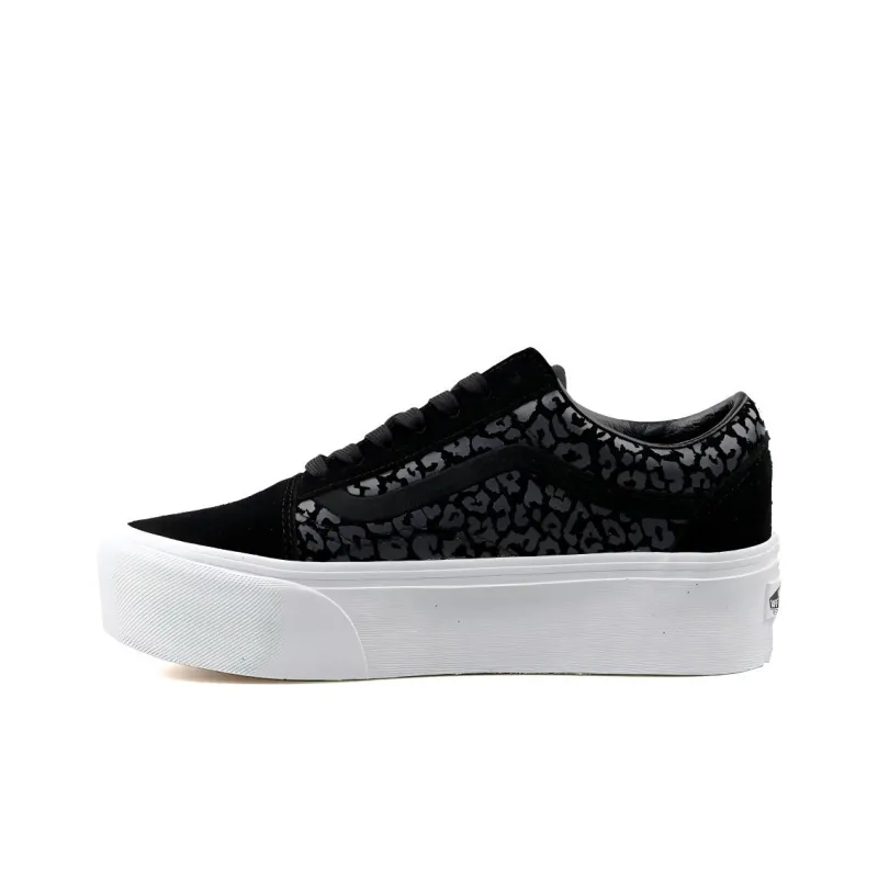 Vans Old Skool Stackform Mono Wear-Resistant Low-Top Skateboard Shoes Unisex Black-0
