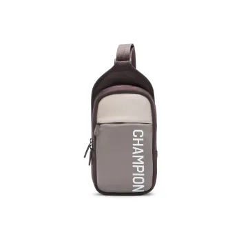 Champion Fabric Crossbody Bag, Sling Bag Regular Unisex Black/Dark Brown