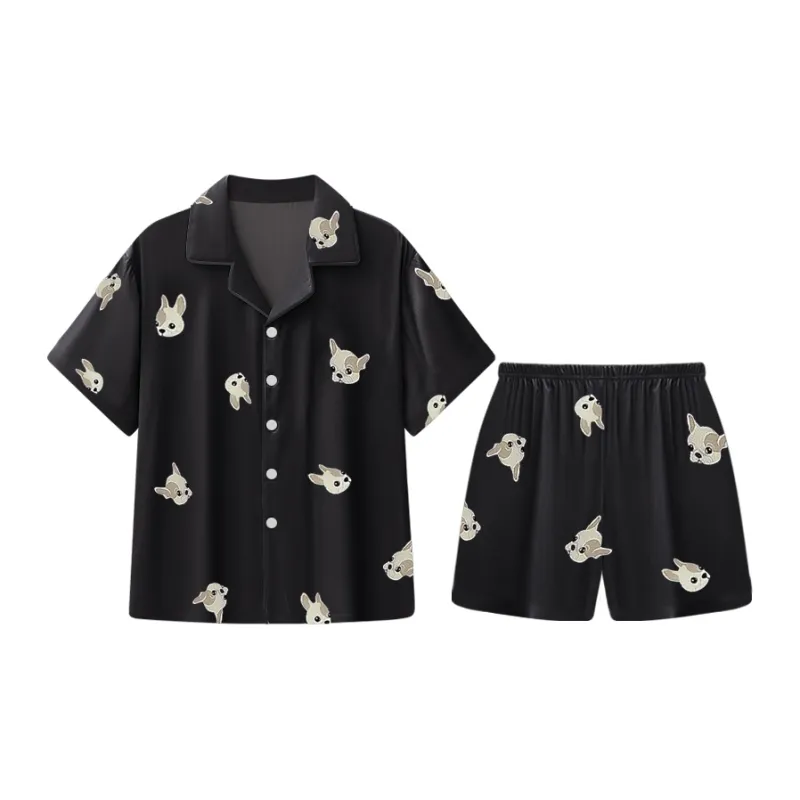 Qiao Ni Tong Pajama Set Men's Black-3