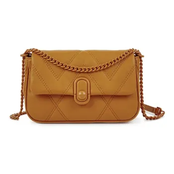 OMI Synthetic Leather Versatile Commute Practical Crossbody Bag Small Size Women's Caramel Brown/Irish Green/Ecru/Black