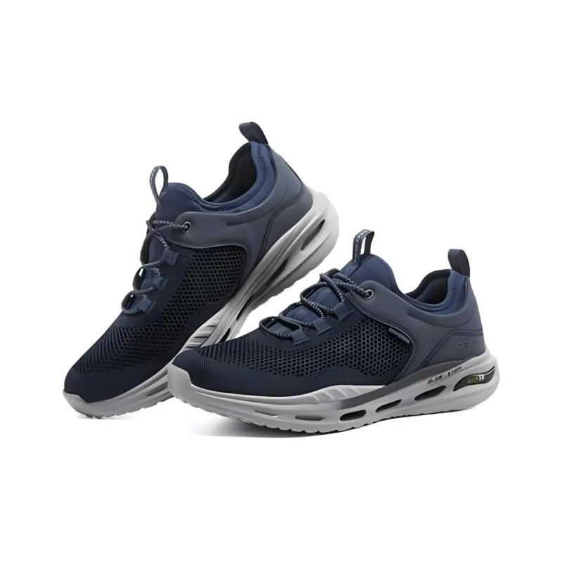Skechers Anti Slip And Wear Resistant Breathable Low Top Casual Shoes Men's Navy-2