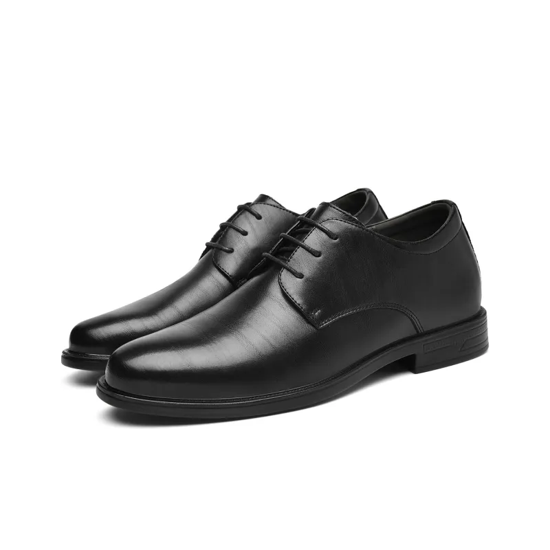 HLA Dress Shoes Men Low Top Black-19