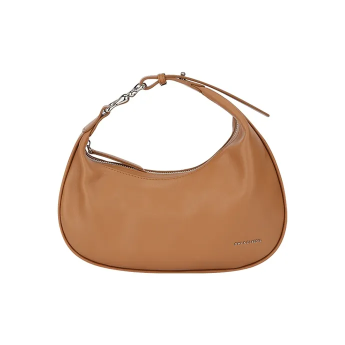 OMI Handbag Fabric With Microfiber Synthetic Leather Regular Women's Black/White/Caramel-6