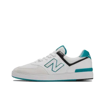 New Balance NB 574 Slip-Resistant Cushioning Wear-Resistant Low-Top Skateboard Shoes Men's White Cyan