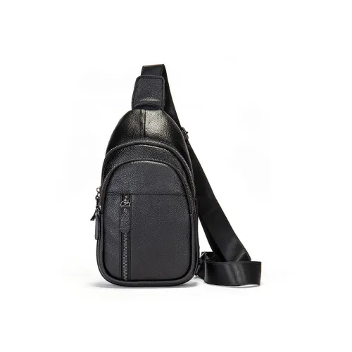 DOSRFINI Cow Leather Sling Bag Regular Men's Black/Coffee