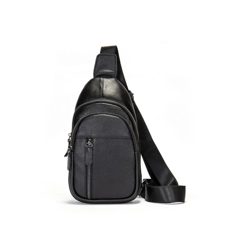 DOSRFINI Cow Leather Sling Bag Regular Men's Black/Coffee-0