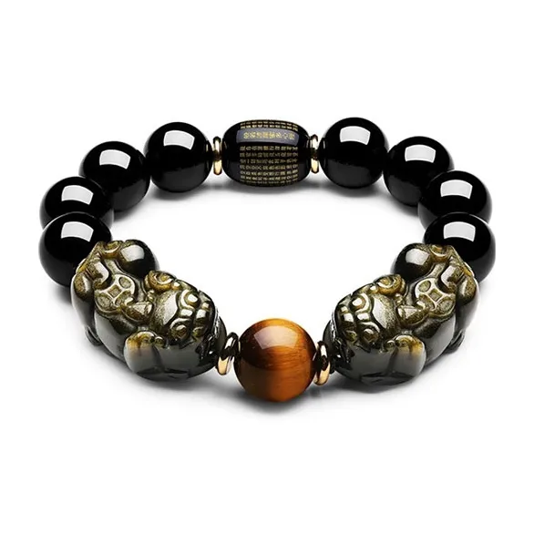 KING TAI SANG Obsidian Bracelets Unisex-1