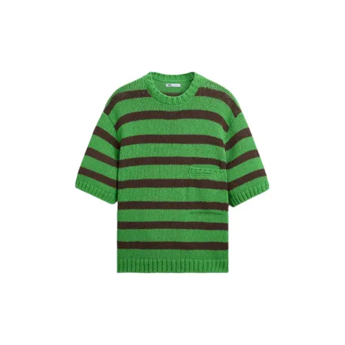 ZARA T-Shirts Men Green