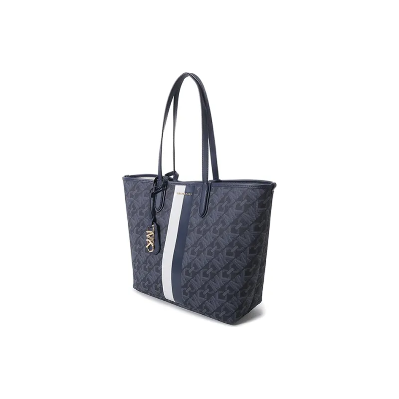 MICHAEL KORS Eliza Series Artificial Leather Combo Bag Tote Shopping Bag Shoulder Bag Women's Dark Blue-1