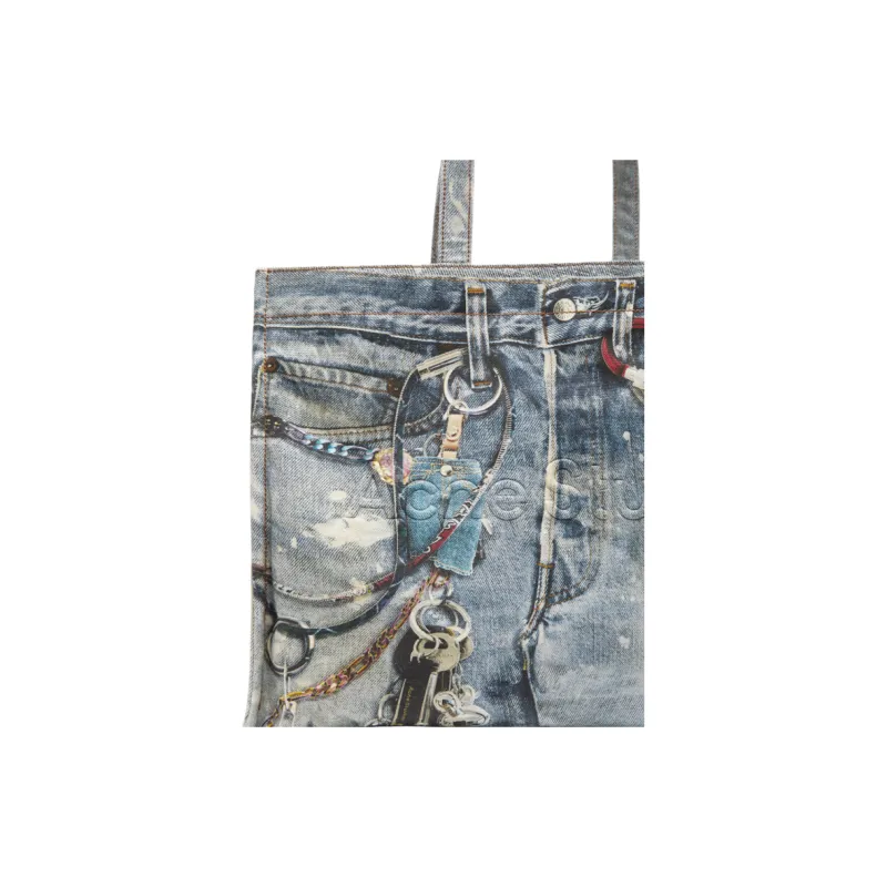 Acne Studios Cotton One Shoulder Handbag Unisex Medium Blue-3