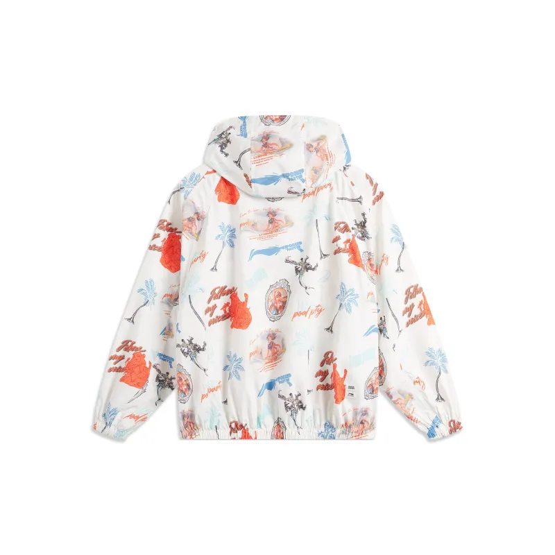 LiNing Sports Life Collection Trench Coat Men's Ivory All Over Print-1