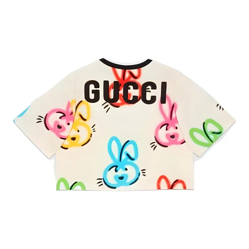 GUCCI Lunar New Year Graffiti print Cropped T shirt-1