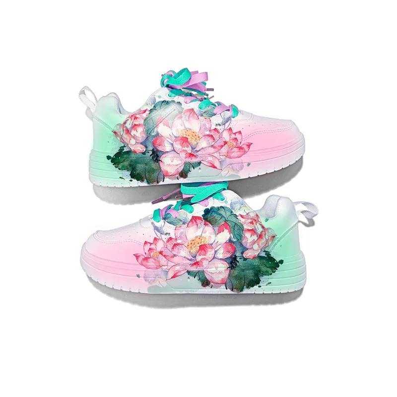 Cold Cicadas Yesterday Lightweight And Breathable Low Top Skateboard Shoes Unisex White Pink Green-1