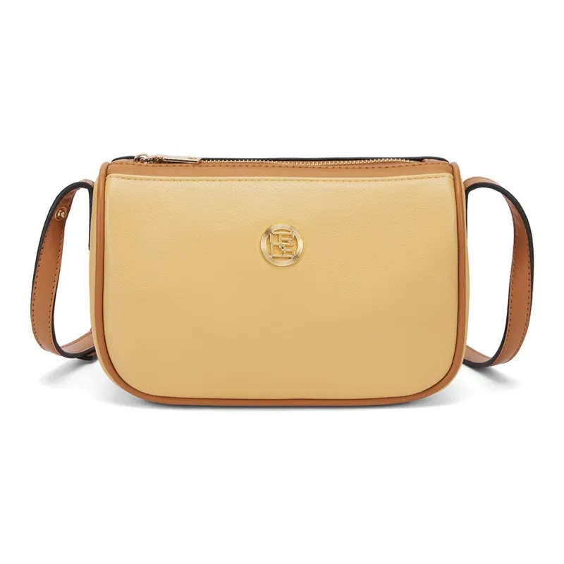 CORALDAISY Synthetic Leather Shoulder Bag Crossbody Bag Handbag Mom Bag Women's Beige Yellow-0