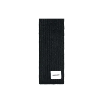 JIL SANDER Brushed Logo Patch Scarf