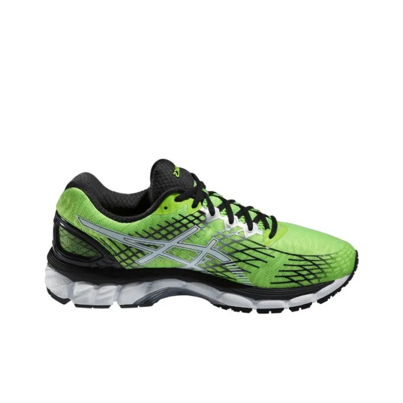 Asics GEL Nimbus 17 Abrasion Resistant Low Top Running Shoes Men's Green White-1