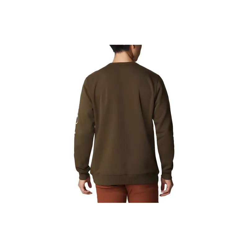 Columbia Olive M Logo Crew Fleece Sweatshirt Men's Dark Brown-1