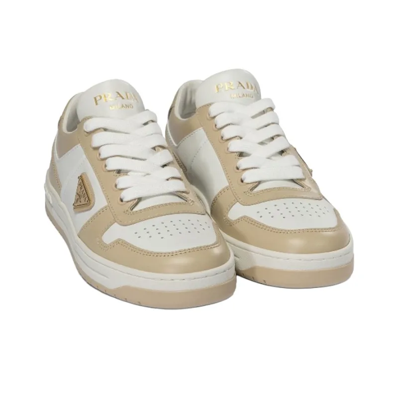 PRADA Downtown Low Top Skateboard Shoes Women's Ecru-3