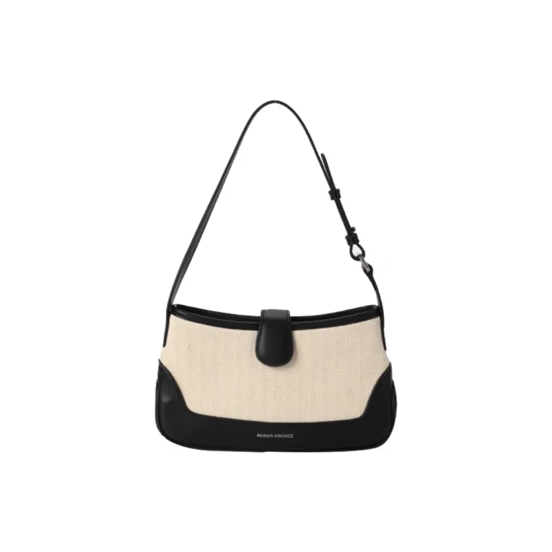 Abbott VINTAGE Cow Leather Shoulder Bag Small Size Women's Classic Black-0