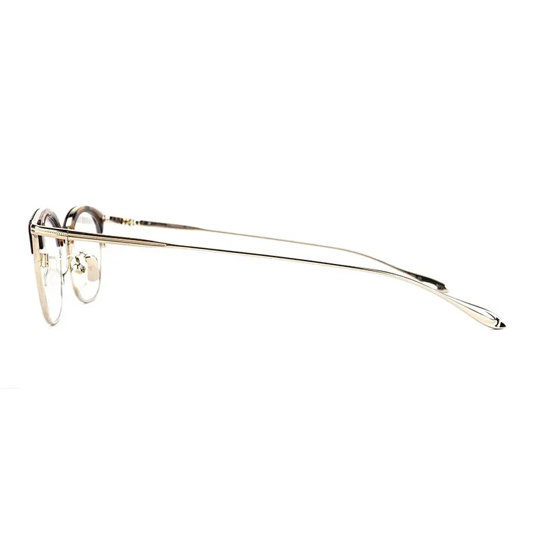 MASUNAGA Titanium Browline Eyeglass Frames Unisex Red-2