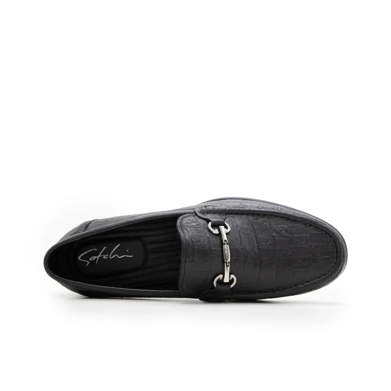 Satchi Dress Shoes Loafers Slip on Casual Leather Shoes Men's Black-3