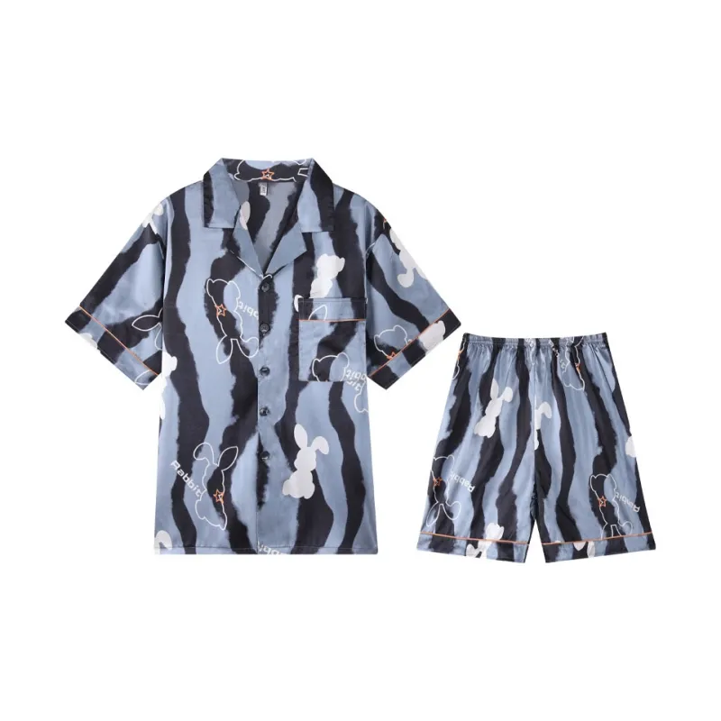 Qiao Ni Tong Pajama Set Men's Black-31