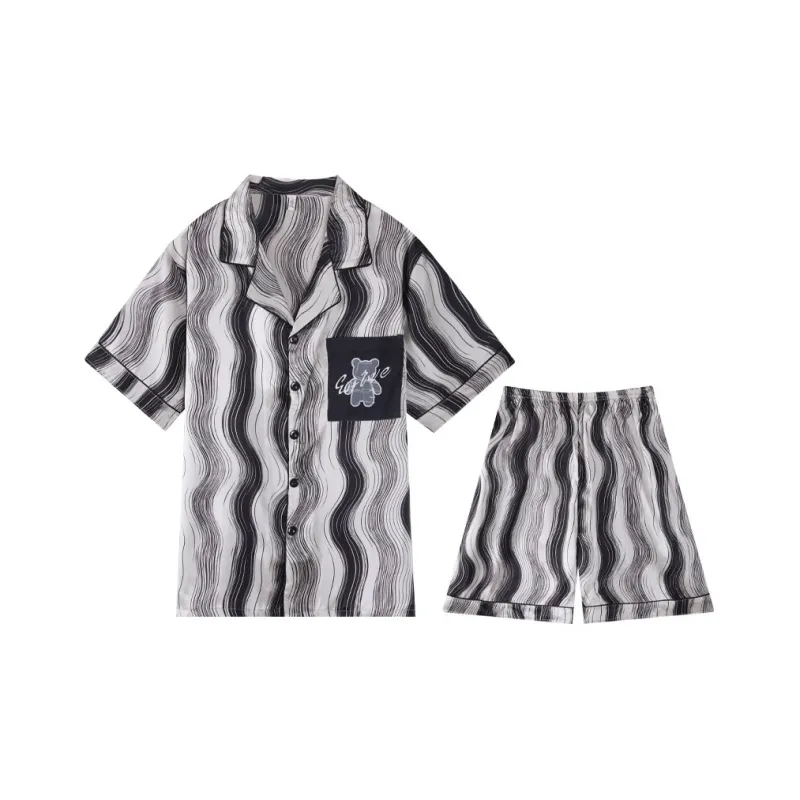 Qiao Ni Tong Pajama Set Men's Black-28