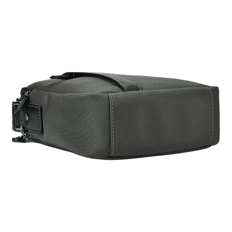 Hush Puppies Fabric With Cow Leather Crossbody Bag Shoulder Bag Men's Gray Green-3
