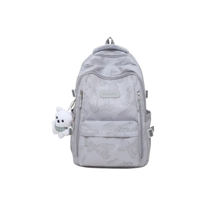 Venerable Brahma Nylon Backpack Large Size Women's Black/White/Gray/Purple/Green-0