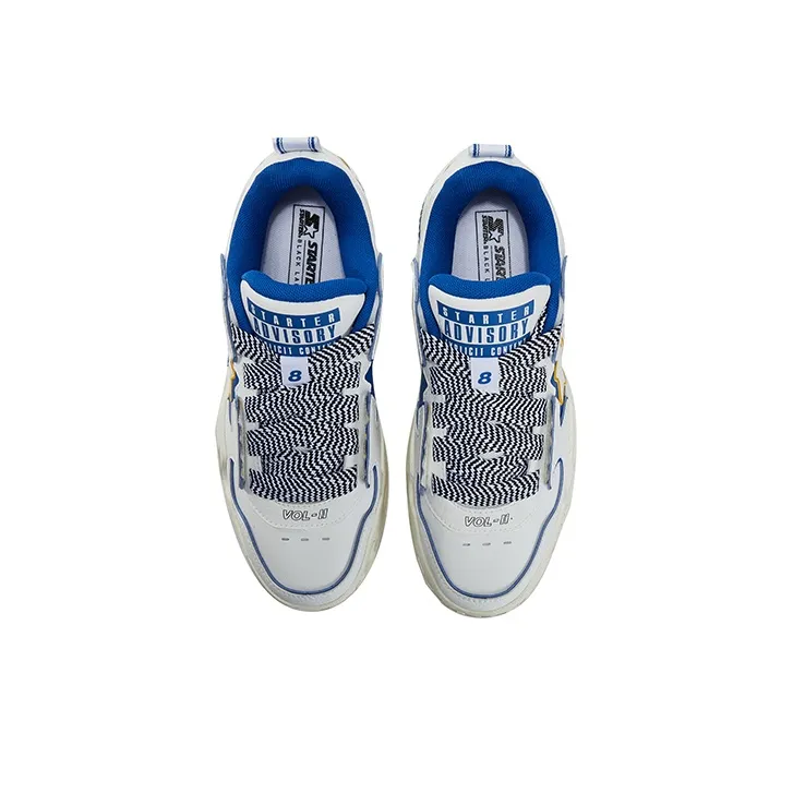 STARTER Vol 90s Low Top Dopamine Dressing Color Block Crackle Women's Blue White-3